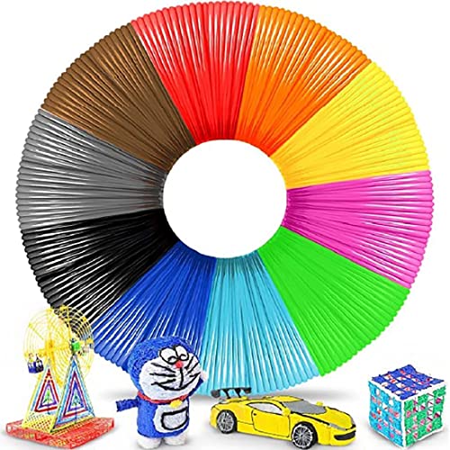 10 Colores 3D Filamento Recargas para Impresoras 3D,Filamento impreso en 3D PLA 1.75 mm, Pluma 3D Filamento PLA,5 Metros Cada Color,Bueno para Niños y Niñas para Crear Su Imaginación
