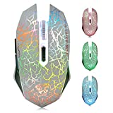 TENMOS M2 Inalámbrico Ratón, Recargable con Silencioso Ratón óptico Gaming Wireless Mouse con Receptor Nano 6 Botones para Ordenador Mac Notebook Desktop Laptop