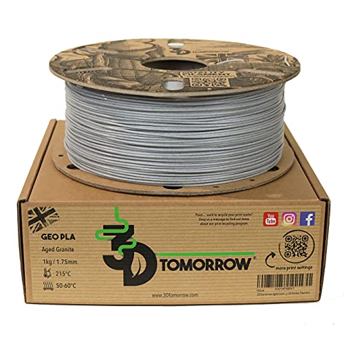 3DTomorrow Filamento de granito envejecido Geo PLA de 1,75 mm, mármol PLA, carrete de cartón 100% reciclable, respetuoso con el medio ambiente filamento para impresora 3D