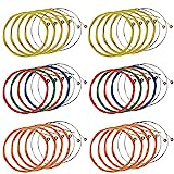 6 Juegos de Cuerdas de Guitarra Acústica Reemplazo de Cuerda de Acero para Guitarra (2 Juego Latón 2 Juego Cobre Rojo y 2 Juego Multicolor)