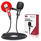 Micrófono de solapa Pixel MFi para iPhone / iPad, grabación omnidireccional y micrófono de solapa de sonido de alta fidelidad con cable de 2M, para YouTube grabación de video y vlog