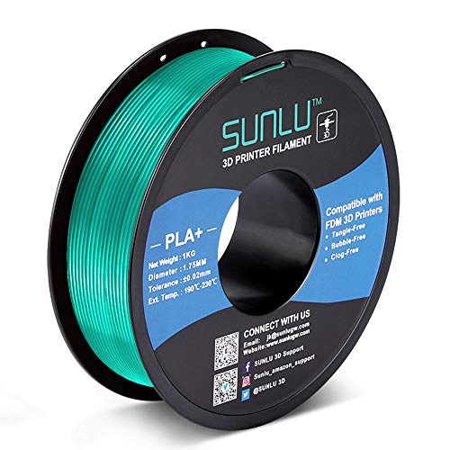 SUNLU Filamento PLA+ 1.75mm, Filamento PLA 1 kg mejorado para impresora 3d, Tolerancia de filamento Precisión +/- 0,02 mm(Césped verde)