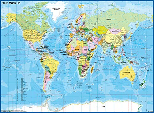 Ravensburger- Puzzle 200pzas Mapamundi países 200 Piezas XXL, Multicolor (6128907)
