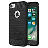 NEW'C Funda para iPhone 7/8, (4.7"), Funda Protectora con absorción de Impactos y Fibra de Carbono [Silicone Gel Flex]