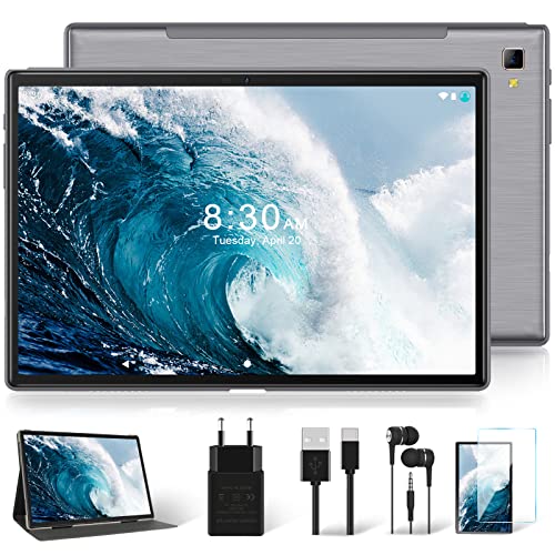 Tablet 10 Pulgadas Android 11 Original, 4G RAM Octa-Core YESTEL T5 Tablet Certificación Google GMS, Brillo Alto IPS/1.6 GHz/64GB Ampliables hasta 128GB, Gris Espacial