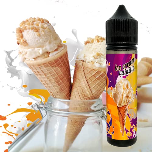 E-Liquid ICE CREAM VAINILLA | 50ml formato TPD -botes de 60ml | ElecVap | Sin Nicotina: 0MG | E-Liquido vapeo para Cigarrillos Electronicos - E Liquidos para Vaper 70/30