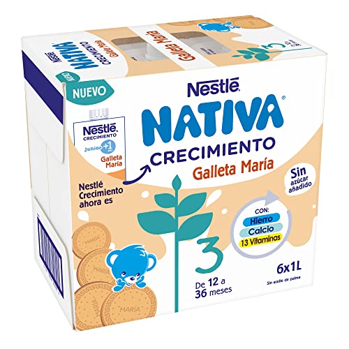 NESTLÉ NATIVA CRECIMIENTO 3 Galleta sin azúcar añadido a partir de 1 año 6x1L