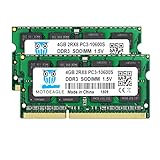 8GB Kit (2x4GB) PC3 10600S DDR3 1333MHz 2RX8 Dual Rank PC2-10600 DDR3-1333 Sodimm 1.5V 204-pin Sdram Non-ECC Unbuffered Módulo de Memoria RAM para portátiles