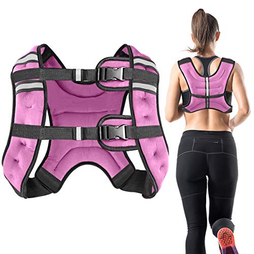 Vailge Chaleco lastrado, 2 kg/5 kg/10 kg, entrenamiento con pesas para fitness, entrenamiento de fuerza, correr, entrenamiento cruzado, desarrollo muscular (2 kg, rosa)