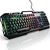 Teclados Gaming, TedGem Teclado Gaming, Teclado USB, Teclado Gaming PS4 LED Retroiluminado con Cable USB, Teclado para PC / Laptop / PS4 / Xbox One (Teclados Español, Negro)