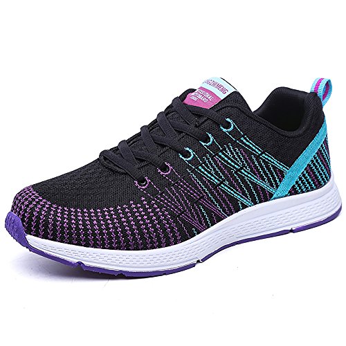 Zapatillas de Deportivos de Running para Mujer Gimnasia Ligero Sneakers Morado 37