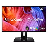 ViewSonic VP2768a Monitor Profesional 2K QHD de 27" 100% sRGB, validado por Pantone, USB Tipo C, HDMI, DP, Ethernet, para diseño gráfico, fotografía y edición de Video