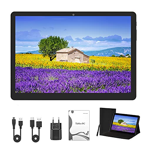 Tablet PC 10 Pulgadas (25,53 cm), Android 10.0, Tablet PC, 4GB / RAM, 64GB / ROM, 1200x800 FHD, Tarjetas SIM Dobles, WLAN, GPS, con Cubierta Protectora. (Negro)