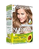 Garnier Nutrisse Creme Coloración Nutritiva Permanente, Tinte 100% Cobertura de Canas con Mascarilla Nutritiva de 4 Aceites - Tono 7 Rubio