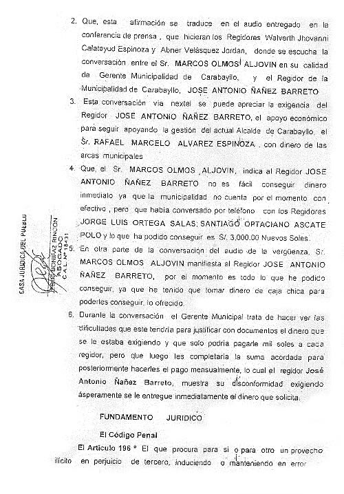  carabayllo.net denuncia al alcalde rafael alvarez